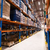 a big warehouse filled up after building a supply chain with a single-source solution